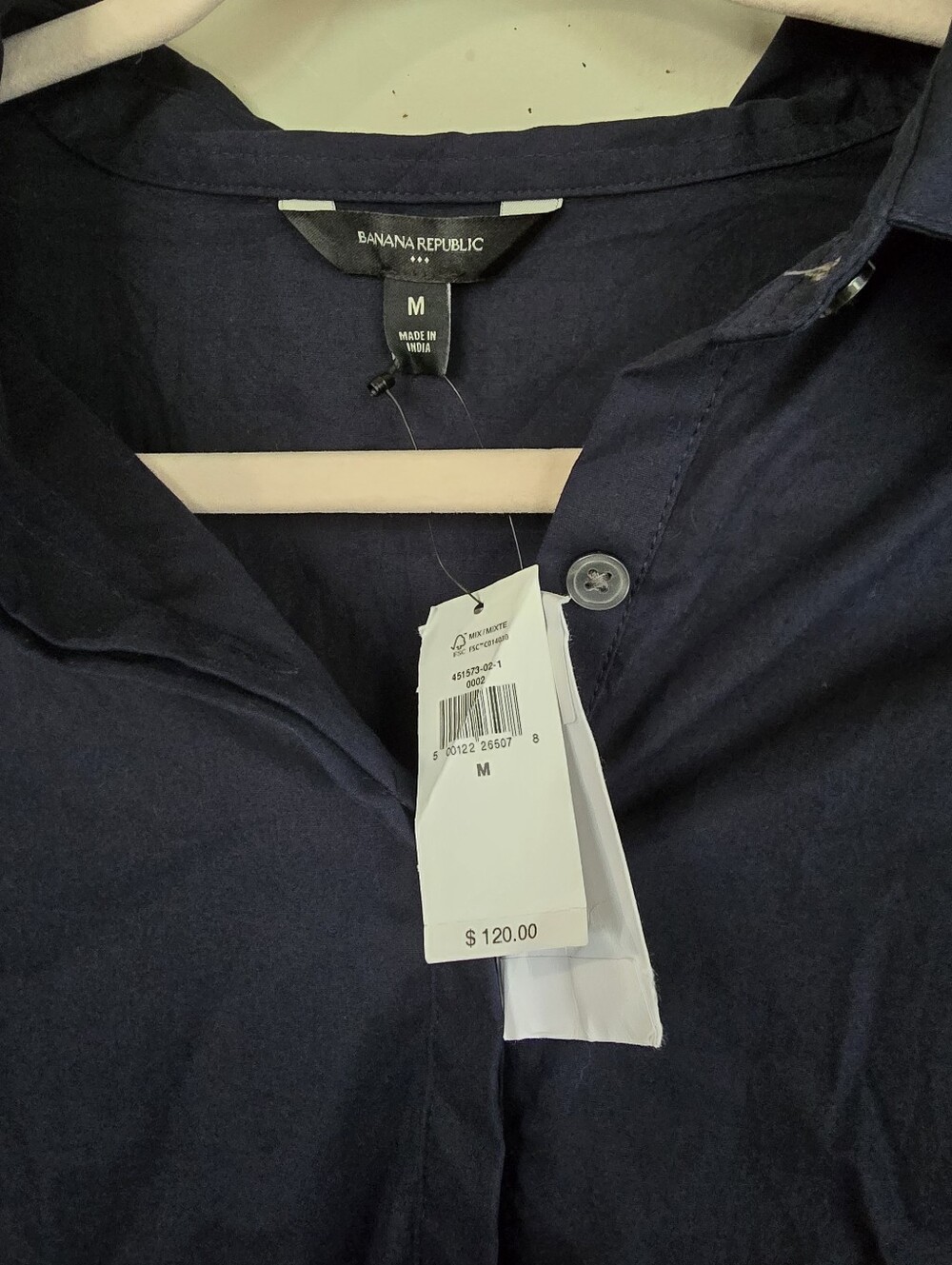 Banana Republic Navy Button-Front Shirt Dress - Picture 5 of 13